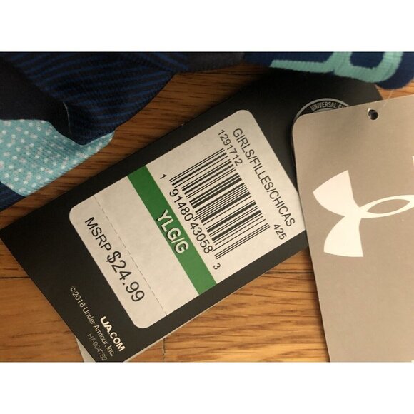 NWT Under Armour Girls Size L Running Shorts Heat Gear Blue Loose Fit - Picture 4 of 5